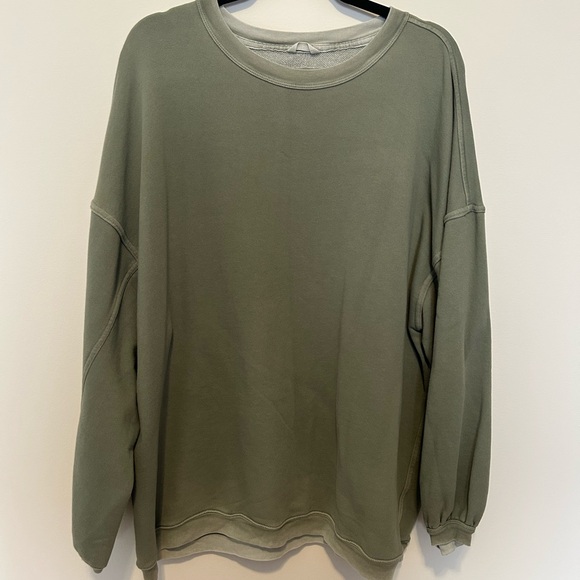 aerie Tops - Aerie Olive Green Oversized Sweatshirt
